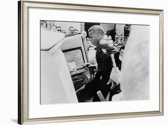 John Lewis Being Arrested in Civil Rights Protest in Nashville, April 29, 1964-null-Framed Photo