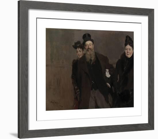 John Lewis Brown with Wife and Daughter, 1890-Giovanni Boldini-Framed Premium Giclee Print