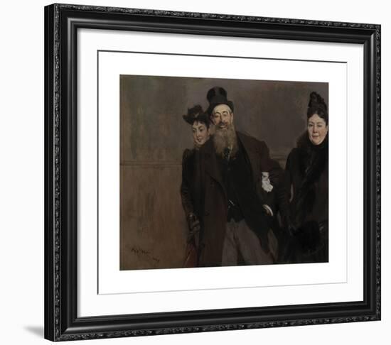 John Lewis Brown with Wife and Daughter, 1890-Giovanni Boldini-Framed Premium Giclee Print