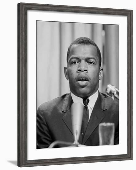 John Lewis, Future Congressman and Founder of SNCC, April 16, 1964-null-Framed Photo