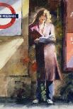 Woman Reading on Notting Hill Gate Platform-John Lidzey-Giclee Print