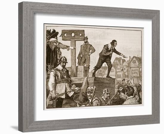 John Lilburne on the Pillory, Illustration from 'Cassell's Illustrated History of England'-English School-Framed Giclee Print