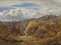 The Prophet Balaam and the Angel, 1859 (Oil on Paper, Laid down on Canvas)-John Linnell-Giclee Print