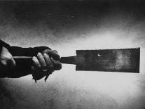 Artist Georgia O'Keeffe Against a Wall Amidst the Shadows of a Fence, Abiquiu, New Mexico, 1966-John Loengard-Photographic Print