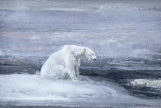 Polar Bears Watching for Seals at an Ice Hole, C1867-1910-John Macallan Swan-Framed Giclee Print