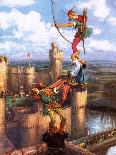 Robin Hood Shooting into Nottingham Castle-John Millar Watt-Giclee Print