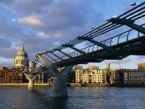Millennium Bridge and St. Pauls, London, England-John Miller-Photographic Print