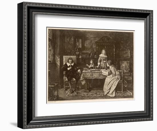 John Milton, Blind in Old Age, Dictates 'Paradise Lost' to His Three Daughters-null-Framed Art Print