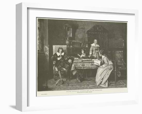 John Milton Dictating Paradise Lost to His Daughters-Mihaly Munkacsy-Framed Giclee Print