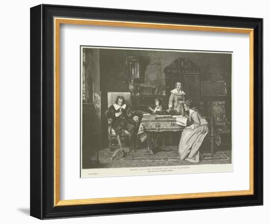 John Milton Dictating Paradise Lost to His Daughters-Mihaly Munkacsy-Framed Giclee Print