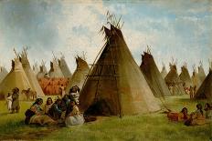 Chinook Burial Grounds, C.1870 (Oil on Canvas)-John Mix Stanley-Giclee Print