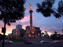 Traffic Passes by the Angel of Independence Monument in the Heart of Mexico City-John Moore-Mounted Photographic Print