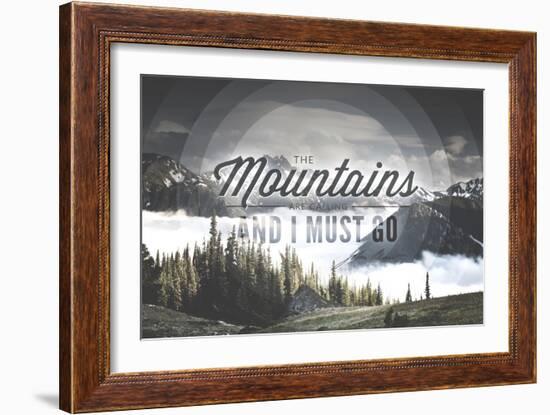 John Muir - the Mountains are Calling-Lantern Press-Framed Art Print