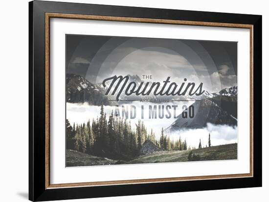 John Muir - the Mountains are Calling-Lantern Press-Framed Art Print