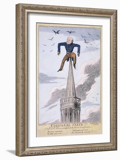 John Nash on the Spire of All Souls Church, Langham Place, Westminster, London, 1824-George Cruikshank-Framed Giclee Print