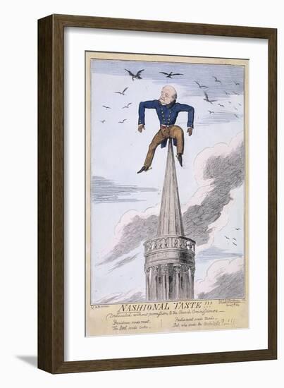 John Nash on the Spire of All Souls Church, Langham Place, Westminster, London, 1824-George Cruikshank-Framed Giclee Print