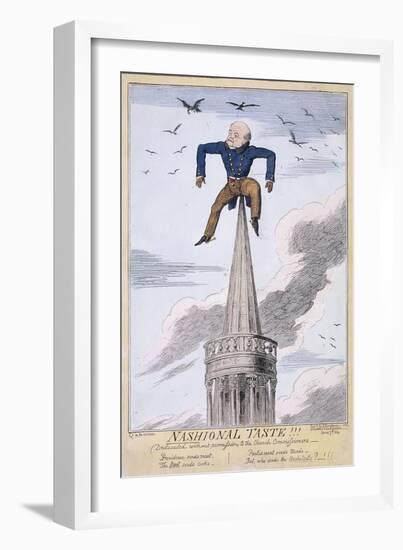 John Nash on the Spire of All Souls Church, Langham Place, Westminster, London, 1824-George Cruikshank-Framed Giclee Print