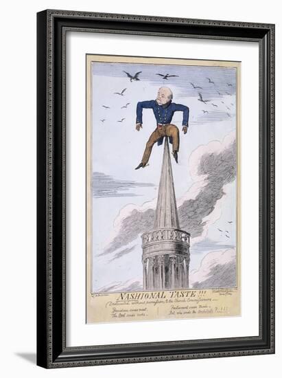 John Nash on the Spire of All Souls Church, Langham Place, Westminster, London, 1824-George Cruikshank-Framed Giclee Print