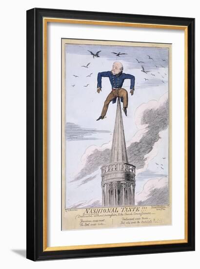 John Nash on the Spire of All Souls Church, Langham Place, Westminster, London, 1824-George Cruikshank-Framed Giclee Print