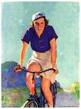 "Woman on a Bike," Saturday Evening Post Cover, April 28, 1934-John Newton Howitt-Giclee Print
