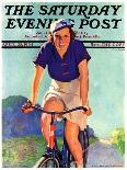 "Woman on a Bike," Saturday Evening Post Cover, April 28, 1934-John Newton Howitt-Giclee Print