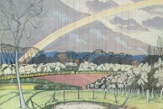 An Evening Landscape with Corn Stooks-John Northcote Nash-Giclee Print