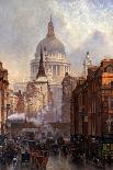 St. Paul's Cathedral and Ludgate Hill, London, England-John O'connor-Premier Image Canvas