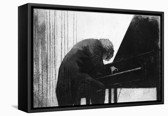 John Ogdon at the Piano in the Great Hall, Exeter University, 1979-George Adamson-Framed Premier Image Canvas