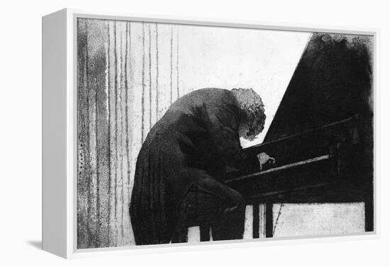 John Ogdon at the Piano in the Great Hall, Exeter University, 1979-George Adamson-Framed Premier Image Canvas