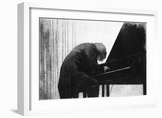 John Ogdon at the Piano in the Great Hall, Exeter University, 1979-George Adamson-Framed Giclee Print