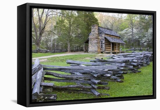 John Oliver Cabin in Spring, Cades Cove Area, Great Smoky Mountains National Park, Tennessee-Richard and Susan Day-Framed Premier Image Canvas