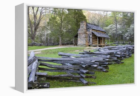 John Oliver Cabin in Spring, Cades Cove Area, Great Smoky Mountains National Park, Tennessee-Richard and Susan Day-Framed Premier Image Canvas