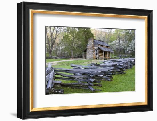 John Oliver Cabin in Spring, Cades Cove Area, Great Smoky Mountains National Park, Tennessee-Richard and Susan Day-Framed Photographic Print