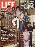 Jackson Five Michael, Marlon, Tito, Jermaine, Jackie and Parents Mr. and Mrs. Joseph Jackson-John Olson-Photographic Print