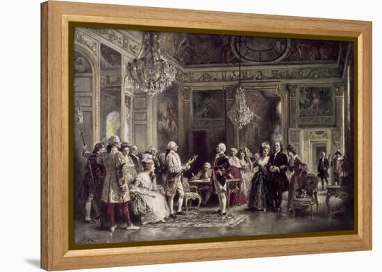 John Paul Jones and Benjamin Franklin at Louis XVI's Court-Jean Leon Gerome Ferris-Framed Premier Image Canvas