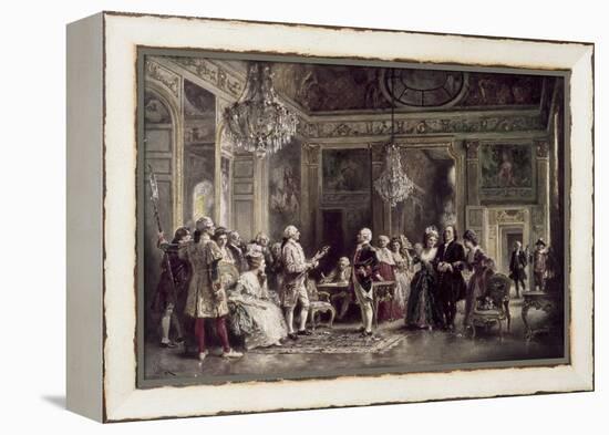 John Paul Jones and Benjamin Franklin at Louis XVI's Court-Jean Leon Gerome Ferris-Framed Premier Image Canvas