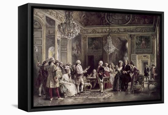 John Paul Jones and Benjamin Franklin at Louis XVI's Court-Jean Leon Gerome Ferris-Framed Premier Image Canvas