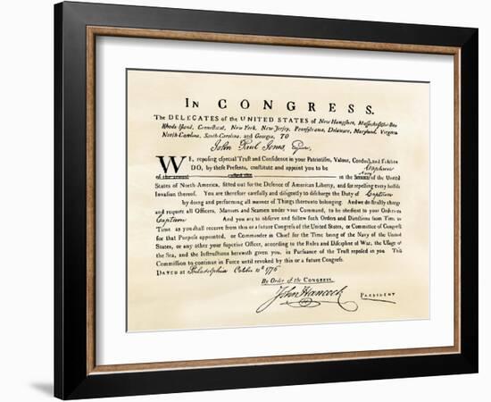 John Paul Jones's Commission as Captain in the Us Navy, from the Congress, 1776-null-Framed Giclee Print