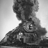 Engine Spewing Smoke as Train Proceeds En Route-John Phillips-Photographic Print