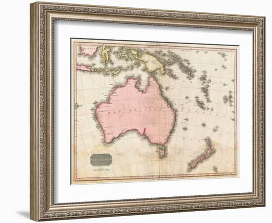 John Pinkerton's Map of Australia and the South West Pacific, 1818-E. J. Pinkerton-Framed Giclee Print