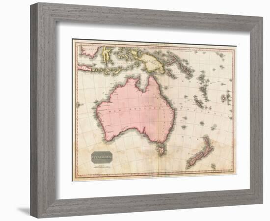 John Pinkerton's Map of Australia and the South West Pacific, 1818-E. J. Pinkerton-Framed Giclee Print