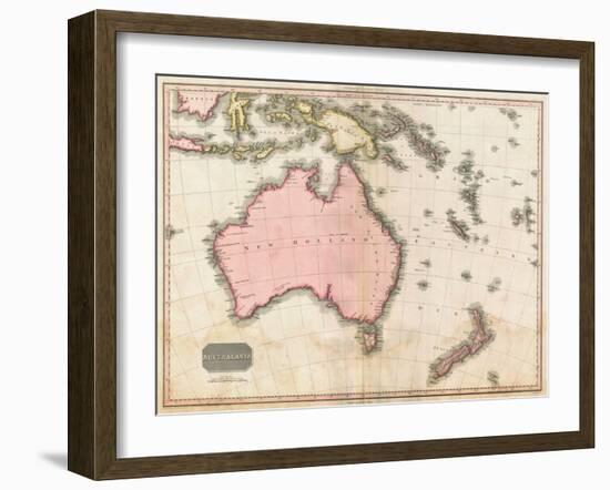 John Pinkerton's Map of Australia and the South West Pacific, 1818-E. J. Pinkerton-Framed Giclee Print