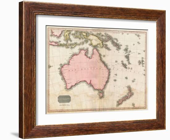 John Pinkerton's Map of Australia and the South West Pacific, 1818-E. J. Pinkerton-Framed Giclee Print