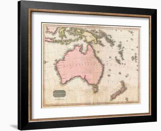 John Pinkerton's Map of Australia and the South West Pacific, 1818-E. J. Pinkerton-Framed Giclee Print