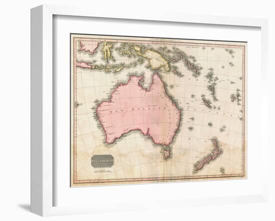 John Pinkerton's Map of Australia and the South West Pacific, 1818-E. J. Pinkerton-Framed Giclee Print