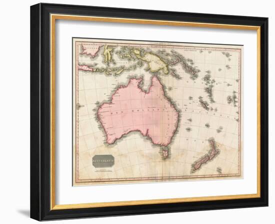 John Pinkerton's Map of Australia and the South West Pacific, 1818-E. J. Pinkerton-Framed Giclee Print