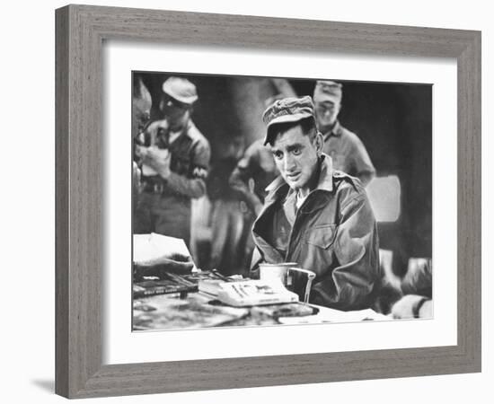 John Ploch, One of the Returned Americans, During Korean War Prisoner Exchange at Freedom Village-Michael Rougier-Framed Photographic Print