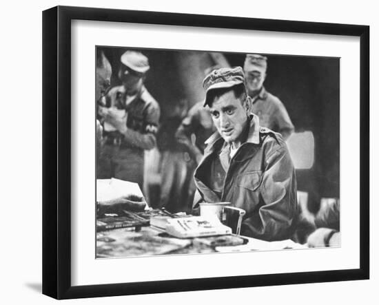 John Ploch, One of the Returned Americans, During Korean War Prisoner Exchange at Freedom Village-Michael Rougier-Framed Photographic Print