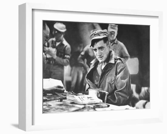 John Ploch, One of the Returned Americans, During Korean War Prisoner Exchange at Freedom Village-Michael Rougier-Framed Photographic Print