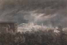 London from Greenwich Hill, C.1791 (W/C, Black Ink and Wash over Graphite on Wove Paper)-John Robert Cozens-Framed Giclee Print